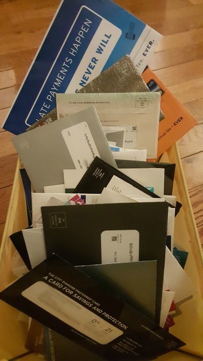 This is what a years worth of credit card solicitations looks like