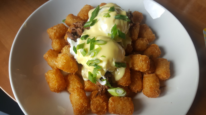 Looking for a Brunch Spot in Boston? Lulus Allston has a modern take on Eggs Benedict called White Trash Hash